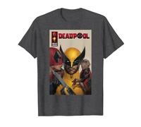 Marvel Deadpool & Wolverine Deadpool & Dogpool Kissing Logan Maglietta, Uomo, Grigio Scuro, S