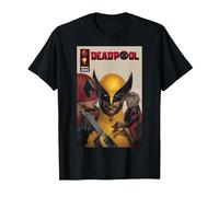 Marvel Deadpool & Wolverine Deadpool & Dogpool Kissing Logan Maglietta, Uomo, Nero, XL