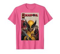 Marvel Deadpool & Wolverine Deadpool & Dogpool Kissing Logan Maglietta, Uomo, Rosa mélange, S