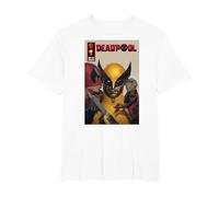 Marvel Deadpool & Wolverine Deadpool & Dogpool Kissing Logan Maglietta, Uomo Taglie Grandi, Bianco, 5X Tall