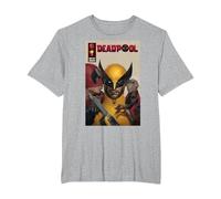 Marvel Deadpool & Wolverine Deadpool & Dogpool Kissing Logan Maglietta, Uomo Taglie Grandi, Grigio Melange, 2X Tall