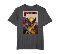 Marvel Deadpool & Wolverine Deadpool & Dogpool Kissing Logan Maglietta, Uomo Taglie Grandi, Grigio Scuro, 2X Tall