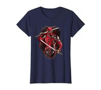 Marvel Deadpool & Wolverine Double Katana Vignette Poster Maglietta, Donna, Navy, M
