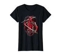 Marvel Deadpool & Wolverine Double Katana Vignette Poster Maglietta, Donna, Nero, 3XL