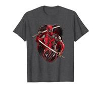Marvel Deadpool & Wolverine Double Katana Vignette Poster Maglietta, Uomo, Grigio Scuro, 6XL