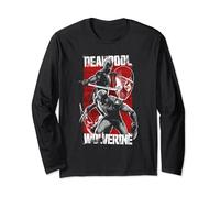 Marvel Deadpool & Wolverine Fight Maglia a Manica