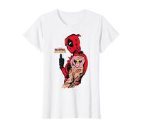 Marvel Deadpool & Wolverine Logan's Face Arm Tattoo Maglietta, Donna, Bianco, M