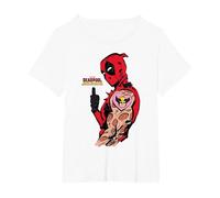 Marvel Deadpool & Wolverine Logan's Face Arm Tattoo Maglietta, Donna Plus-Size, Bianco, 5X