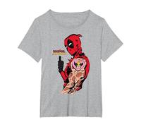 Marvel Deadpool & Wolverine Logan's Face Arm Tattoo Maglietta, Donna Plus-Size, Grigio Melange, 4X