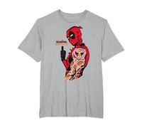 Marvel Deadpool & Wolverine Logan's Face Arm Tattoo Maglietta, Uomo Taglie Grandi, Grigio Melange, 2X Tall