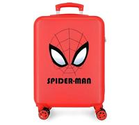 Marvel Disney Spiderman Authentic Valigia da Cabina, bagaglio a mano, realizzato in ABS, materiale resistente e leggero, quattro ruote doppie a rotazione multidirezionale, chiusura numerica, rosso,