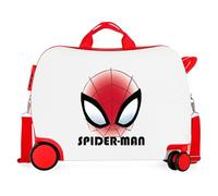 Marvel Disney Spiderman Authentic Valigia da Cabina, bagaglio a mano, realizzato in ABS, materiale resistente e leggero, quattro ruote doppie a rotazione multidirezionale, chiusura numerica, bianco,