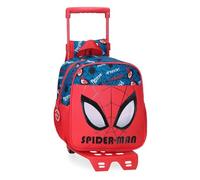Marvel Disney Spiderman Authentic Zaini Prescolare, Zaino Scuola, Realizzato in Poliestere, Bretelle Larghe e Regolabili, Doppio Scomparto, Joumma Bags, rosso, Zaino 25 + carrello