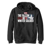 Marvel Falcon & WS, Felpe con Cappuccio Ragazzi, Schwarz,
