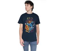 Marvel Fantastic Four Cosmic Heroes & Villains T Shirt, Navy, Marina Militare, M Unisex-Adulto