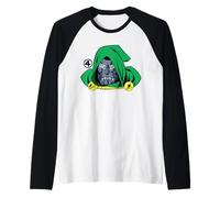 Marvel Fantastic Four Doctor Doom Big Face Villain Costume Maglia con Maniche Raglan