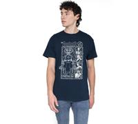 Marvel Fantastic Four First Family And Herbie Blueprint T Shirt, Navy, Marina Militare, M Unisex-Adulto