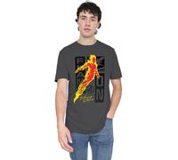 Marvel Fantastic Four Flame on Johnny Storm Trend T Shirt, Grigio (Dark Heather), XL Unisex-Adulto