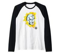 Marvel Fantastic Four Silver Surfer Big Face Costume Maglia con Maniche Raglan