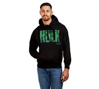 Marvel Hulk Testo Felpa con, Nero, XL Uomo