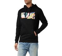 Marvel Scrapbook Logo Hoodie Felpa con Cappuccio, Black, Small Uomo