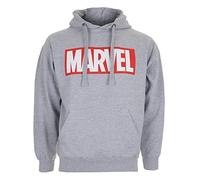 MARVEL Felpa Cappuccio Core Logo Grigio Chiaro S