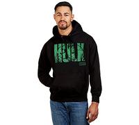 Marvel Felpa con Cappuccio da Uomo Hulk Text, Nera (Black Blk), L UK