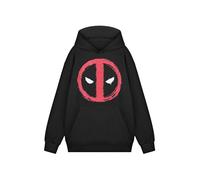 Marvel Felpa con cappuccio da uomo nera con logo ufficiale dei fumetti | Pullover grafico supereroe da uomo | Regalo di abbigliamento per fan degli Avengers, Nero , L