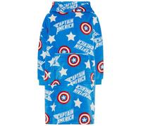 Marvel Felpa con cappuccio oversize indossabile Captain America Avengers, Blu, 4-6 Years