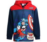 Marvel Felpa con cappuccio per ragazzi, in pile, con cerniera a un quarto, felpa con cappuccio con grafica per ragazzi - Abbigliamento novità per bambini e bambini, Capitan America Navy, 14-16