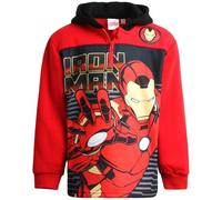 Marvel Felpa con Cappuccio per Ragazzi, in Pile, con Cerniera a Un Quarto, Felpa con Cappuccio con Grafica per Ragazzi - Abbigliamento novità per Bambini e Bambini, Iron Man Rosso, 3 Anni