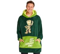 Marvel Felpa Uomo con Cappuccio Felpe Oversize Uomo in Pile Supereroi Avengers Captain America (Verde)