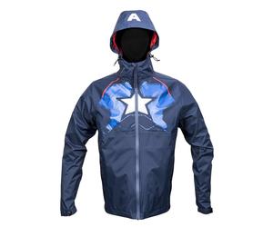 Marvel Fumetti Capitan America Zip Impermeabile da Uomo Vento E Giacca