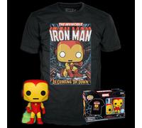 Abbigliamento Marvel: Funko Pop & Tee - Holiday Iron Man (GW) Tg. L