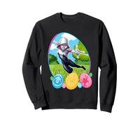 Marvel Ghost-Spider Easter Egg Felpa, Unisex per Adulti, Nero, L