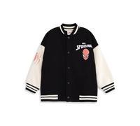 Marvel Giubbotto bomber nero da ragazzo di Spider-Man | Giacca college grafica con stampe di cartoni animati | Top streetwear a maniche lunghe con Spidey | Abbigliamento dei fumetti