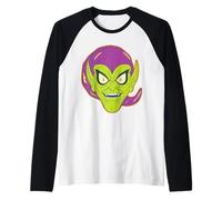 Marvel Green Goblin Halloween Retro Vintage Mask Costume Maglia con Maniche Raglan