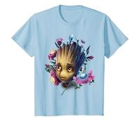 Marvel Guardiani della Galassia Groot Flowers Graphic T-Shirt Maglietta, Bambini, Celeste, 2 Anni