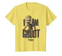 Marvel Guardiani della Galassia Io Sono Groot Yell Maglietta, Bambini, Limone, 4 Anni