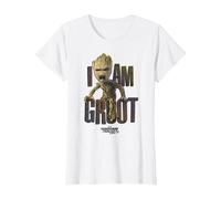 Marvel Guardiani della Galassia Io Sono Groot Yell Maglietta, Donna, Bianco, M