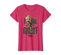 Marvel Guardiani della Galassia Io Sono Groot Yell Maglietta, Donna, Rosso mélange, XL