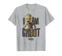 Marvel Guardiani della Galassia Io Sono Groot Yell Maglietta, Uomo, Grigio Melange, XL