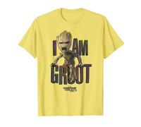 Marvel Guardiani della Galassia Io Sono Groot Yell Maglietta, Uomo, Limone, M