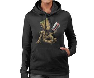 Marvel Guardians of The Galaxy Vol 2 Groot Holding Awesome Mix Women's Hooded Sweatshirt