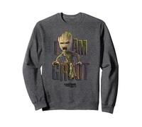 Marvel Guardians Vol.2 I AM Groot Cute Angry Felpa, Unisex per Adulti, Grigio Scuro, M