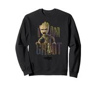 Marvel Guardians Vol.2 I AM Groot Cute Angry Felpa, Unisex per Adulti, Nero, S