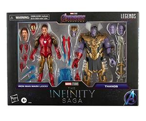 Marvel Hasbro Legends Series, Action Figure da 15 cm, Confezione da 2, Iron Man Mark 85 Contro Thanos, Saga dell'Infinito, Design di qualità, 2 Personaggi e 8 Accessori, Multicolore, F0192