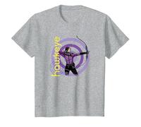 Marvel Hawkeye Kate Bishop su Target Maglietta, Bambini, Grigio Melange, 3 Anni