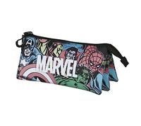 Marvel Heroes-Astuccio Triplo FAN 2.0, Multicolore, 23 x 11 cm