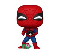MARVEL: HOLIDAY - POP FUNKO VINYL FIGURE - SPIDERMAN W/OPEN GIFT 9CM